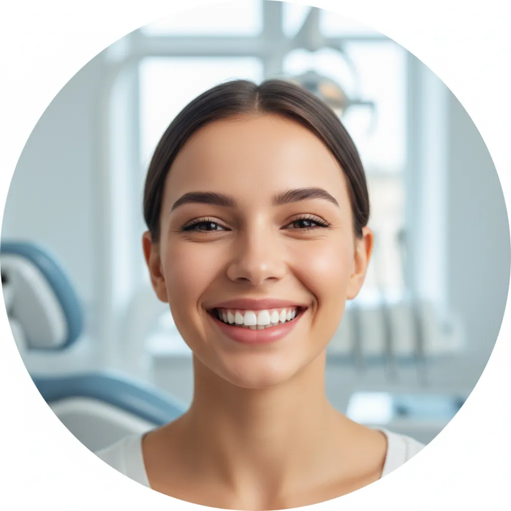 Paciente sorridente após tratamento