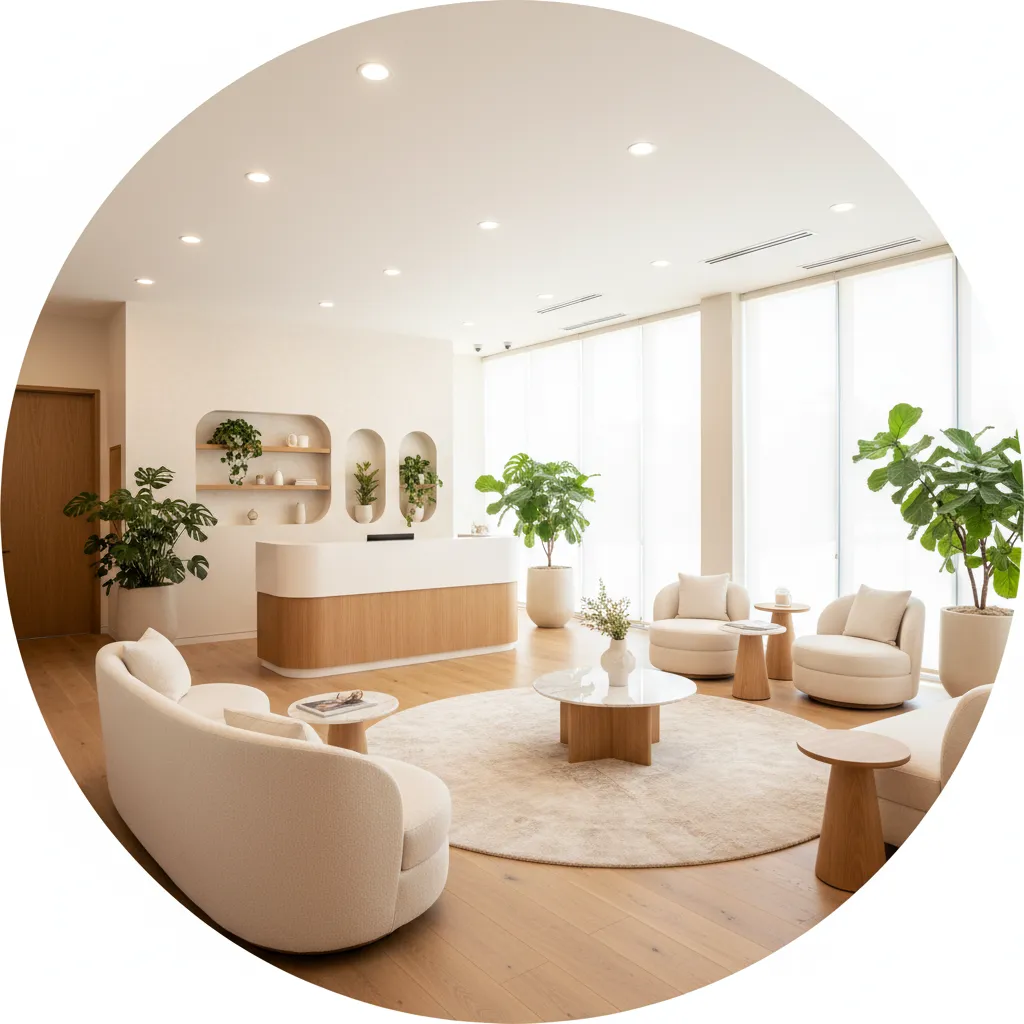 Interior acolhedor da clínica